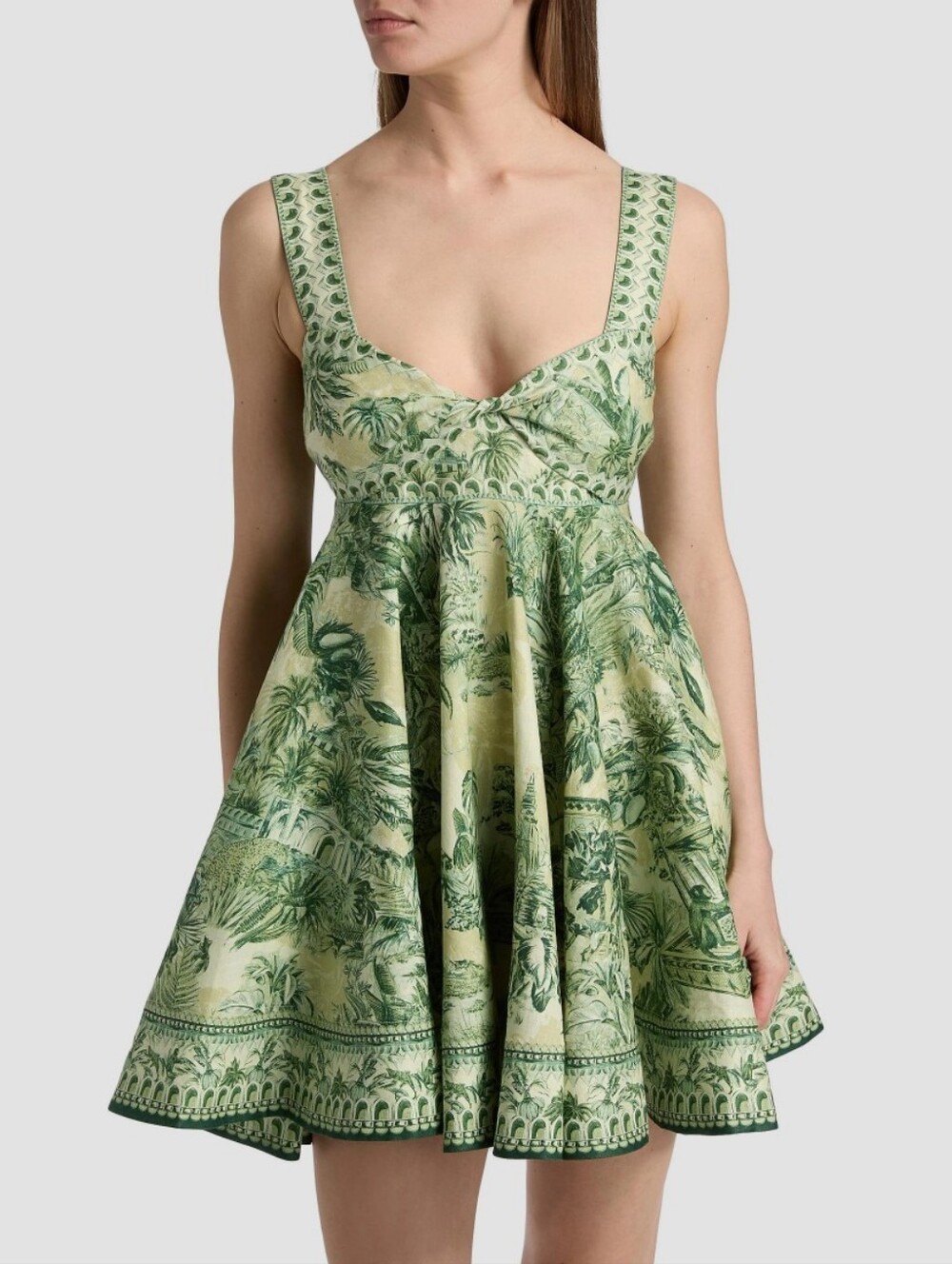 Alemais Sara Mini Twist Sundress in Green